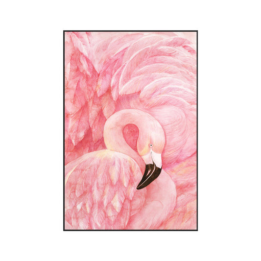 Mogendo | Flamingo-pattern wall decoration in pastel color tropical style painting for living room