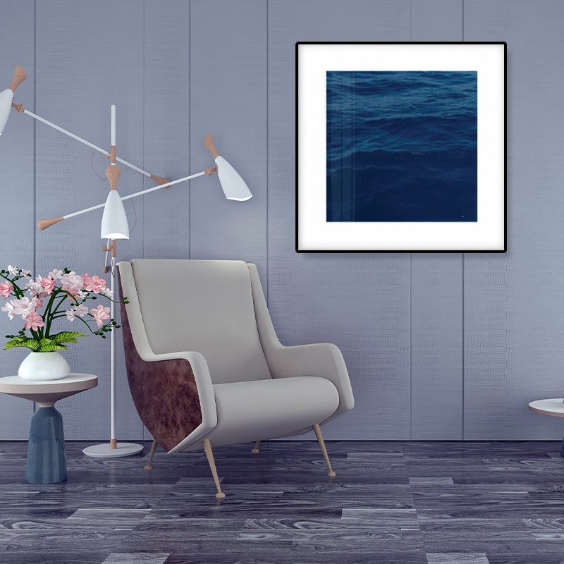 Mogendo | Seascape Ocean Water Wall Art Tropics Textured Canvas in Blue for Home Interior dark blue 16" x 16"