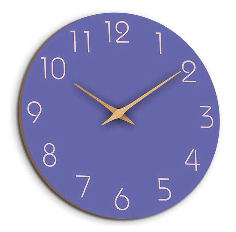 Mogendo | Simple Colored Silent Wall Clock 12 Inch Lilac