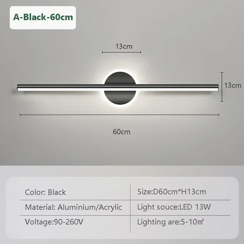 Mogendo | Modern Wall Lamp - Elegant Lighting for Every Room Black 60cm
