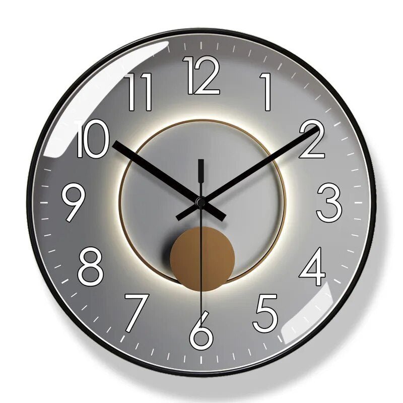 Mogendo | Modern Nordic style wall clock Black frame Gray dial