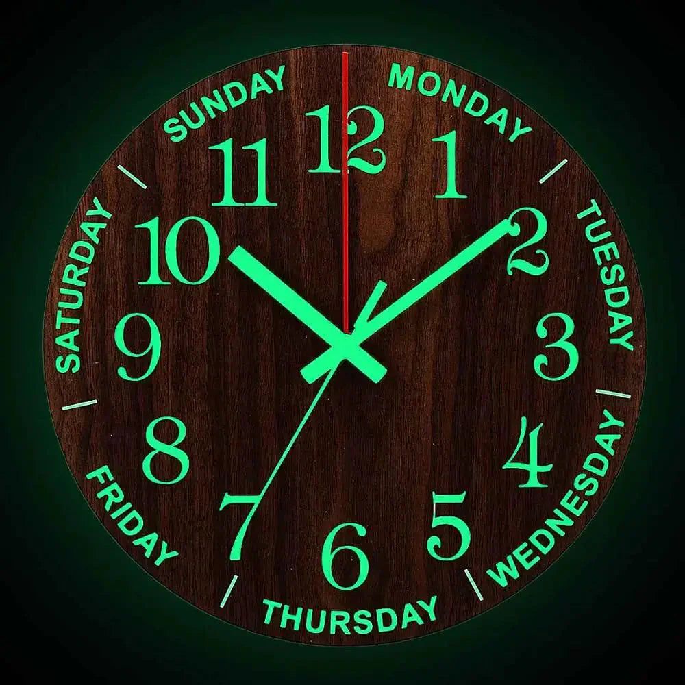 Mogendo | Glowtic Illuminating Wall Clock | Wood Design | Silent | Night Light | Nordic Style | Gift Idea Luminous watch