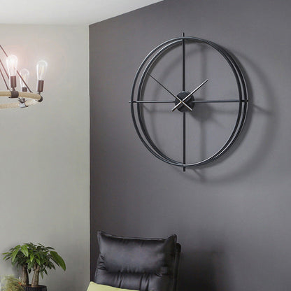 Mogendo | Nordic Minimalist Large Silent Wall Clock 20 Inch Black watch with black hands