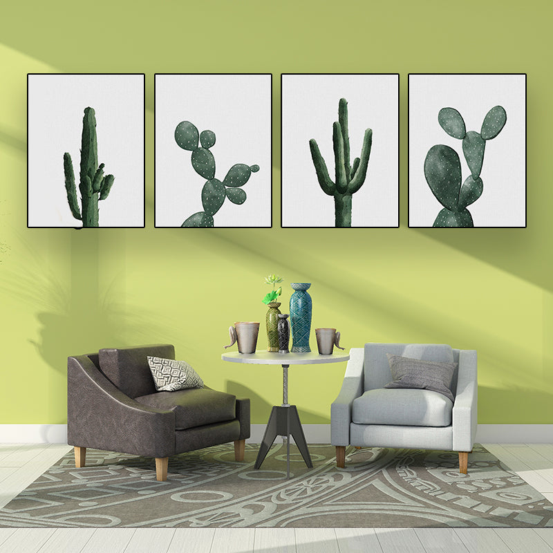 Mogendo | Tropical Plant Cactus Wall Decoration Green Texture Surface Canvas Print for Living Room