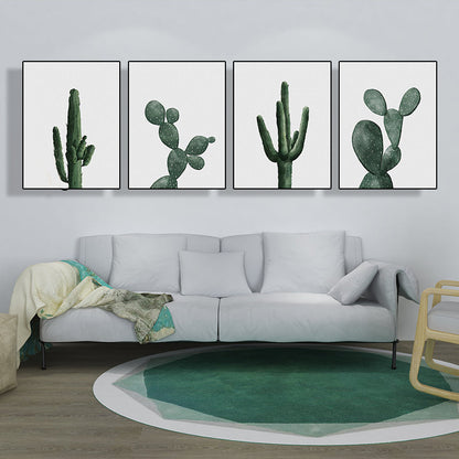 Mogendo | Tropical Plant Cactus Wall Decoration Green Texture Surface Canvas Print for Living Room