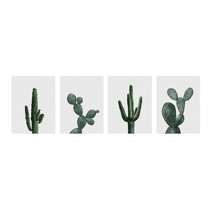 Mogendo | Tropical Plant Cactus Wall Decoration Green Texture Surface Canvas Print for Living Room