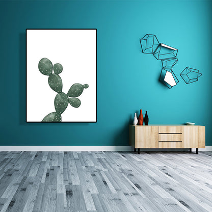 Mogendo | Tropical Plant Cactus Wall Decoration Green Texture Surface Canvas Print for Living Room Green Design 3
