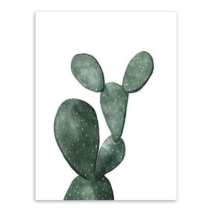 Mogendo | Tropical Plant Cactus Wall Decoration Green Texture Surface Canvas Print for Living Room