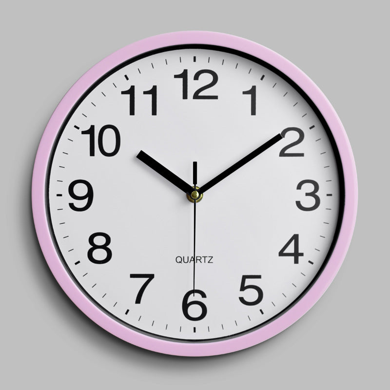 Mogendo | Classroom Children's Room Silent Wall Clock 10 Inch Pink