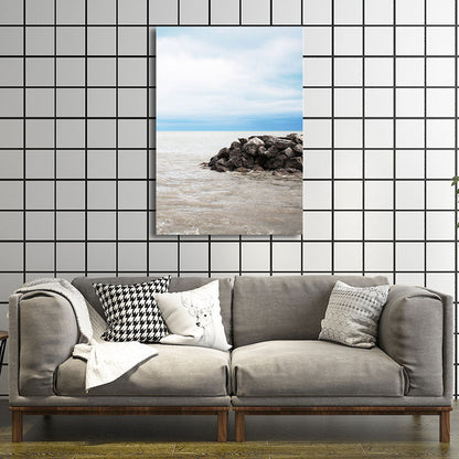 Mogendo | Textured Landscape Art Print Tropical Canvas Wall Decoration for Living Room Gray