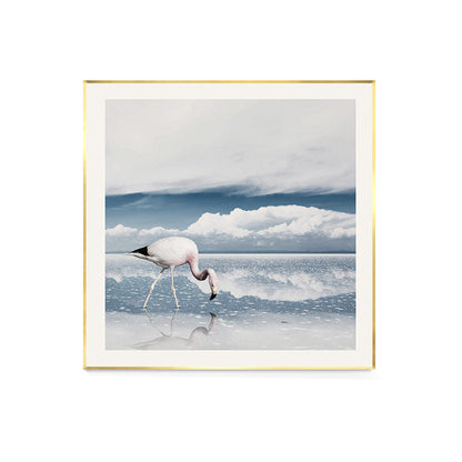 Mogendo | Lake and Flamingo Painting Tropical Style Canvas Wall Print, Multiple Sizes