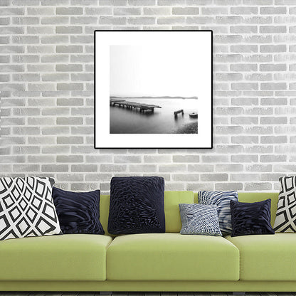 Mogendo | Dark Photography Seascape Art Print Textured Contemporary Living Room Furniture Wall Decor Light Gray