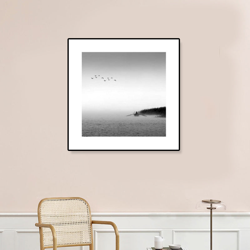 Mogendo | Dark Photography Seascape Art Print Textured Contemporary Living Room Furniture Wall Decor Gray