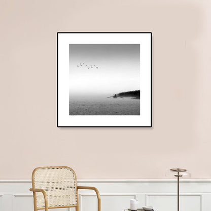 Mogendo | Dark Photography Seascape Art Print Textured Contemporary Living Room Furniture Wall Decor Gray