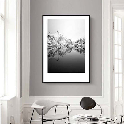 Mogendo | Tropical Rocky Bay Seascape Canvas Print Dark Color Texture Wall Art for the Living Room Light Gray