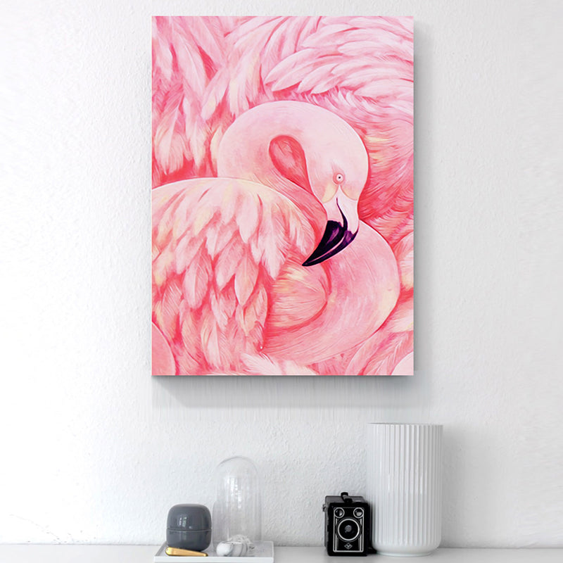 Mogendo | Flamingo Canvas Print Tropical Style Texture Wall Art Decor in Pink for Family Room Pink
