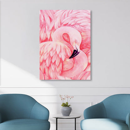 Mogendo | Flamingo Canvas Print Tropical Style Texture Wall Art Decor in Pink for Family Room