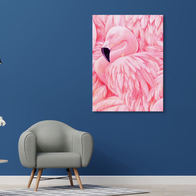 Mogendo | Flamingo Canvas Print Tropical Style Texture Wall Art Decor in Pink for Family Room