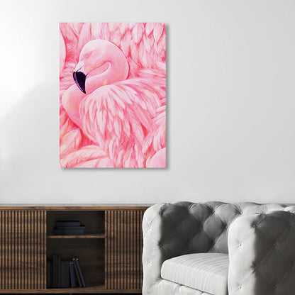 Mogendo | Flamingo Canvas Print Tropical Style Texture Wall Art Decor in Pink for Family Room