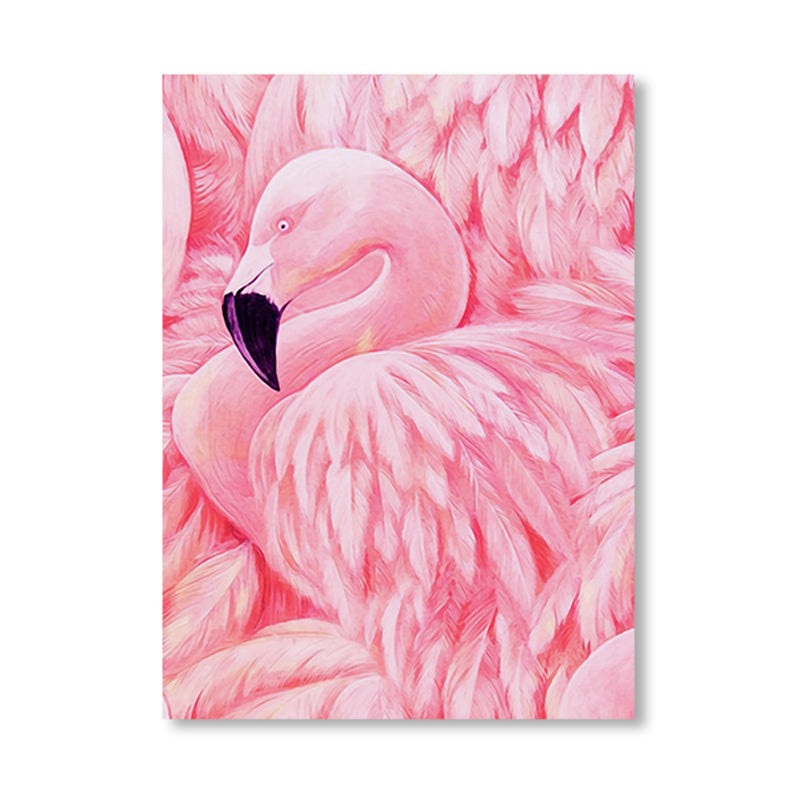 Mogendo | Flamingo Canvas Print Tropical Style Texture Wall Art Decor in Pink for Family Room