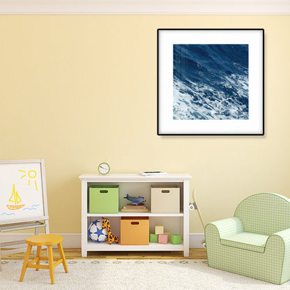 Mogendo | Seascape Ocean Water Wall Art Tropics Textured Canvas in Blue for Home Interior Blue 16" x 16"
