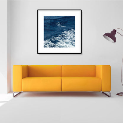 Mogendo | Seascape Ocean Water Wall Art Tropics Textured Canvas in Blue for Home Interior Light Blue 16" x 16"