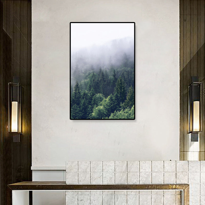 Mogendo | Tropics Natural Landscape Wall Art Living Room Canvas Print in Dark Color, Multiple Sizes Green