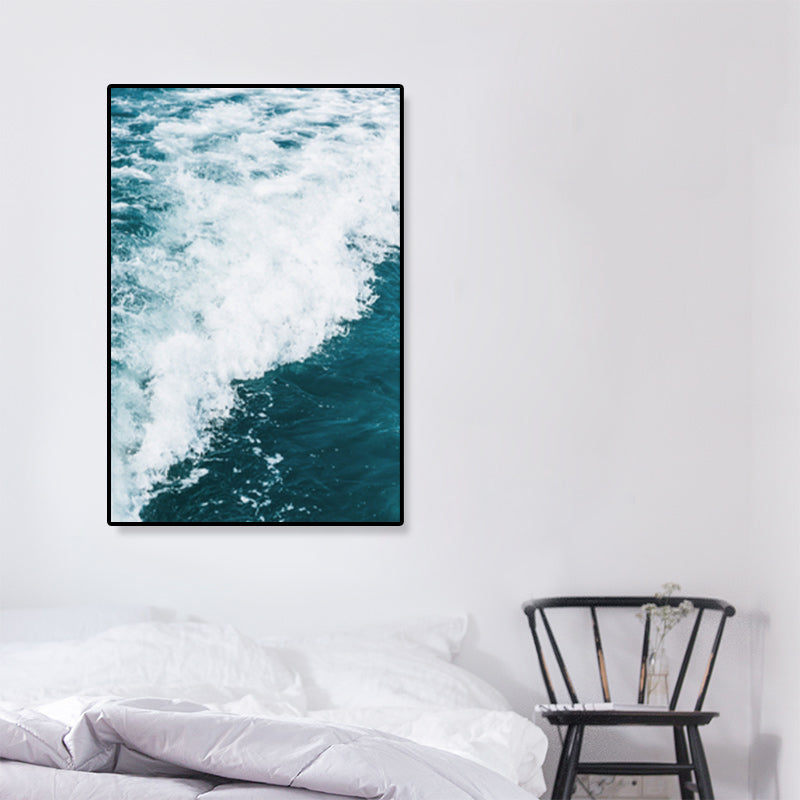 Mogendo | Tropics Natural Landscape Wall Art Living Room Canvas Print in Dark Color, Multiple Sizes Blue