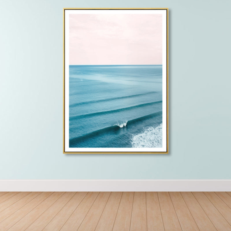 Mogendo | Tropical Canvas Print Blue Photographic Ocean Surface with Waves Wall Art for Living Room Blue