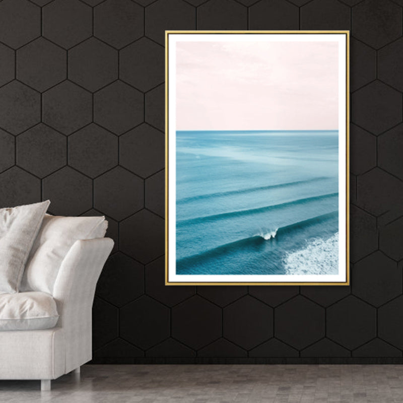 Mogendo | Tropical Canvas Print Blue Photographic Ocean Surface with Waves Wall Art for Living Room