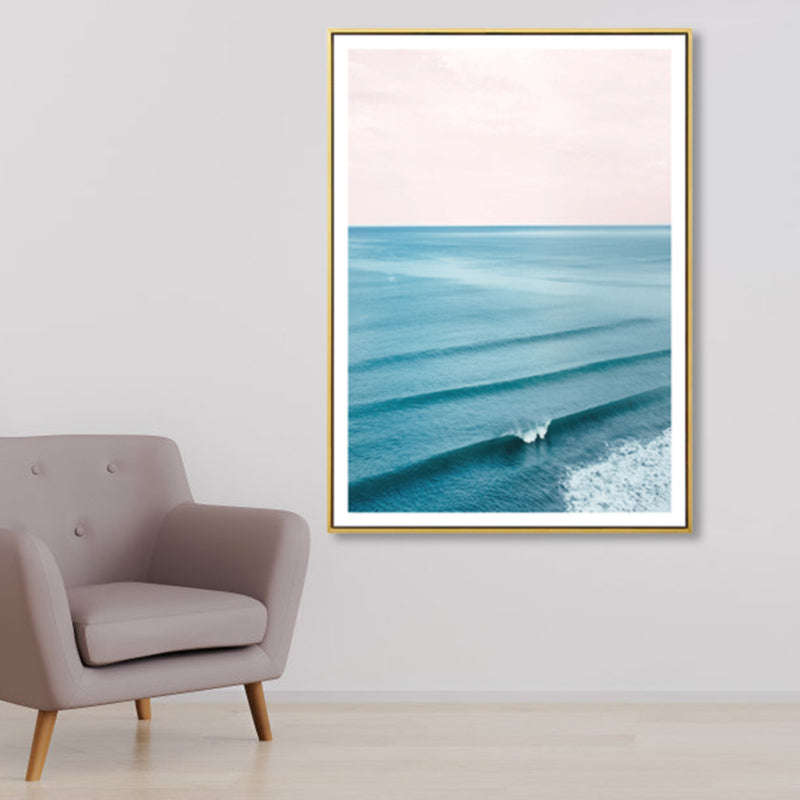 Mogendo | Tropical Canvas Print Blue Photographic Ocean Surface with Waves Wall Art for Living Room