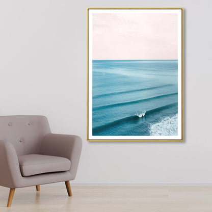Mogendo | Tropical Canvas Print Blue Photographic Ocean Surface with Waves Wall Art for Living Room