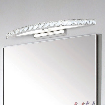 Mogendo | Crystal Arch Wall Light Sconces Modernist LED Vanity Light Fixture for Bathroom Clear