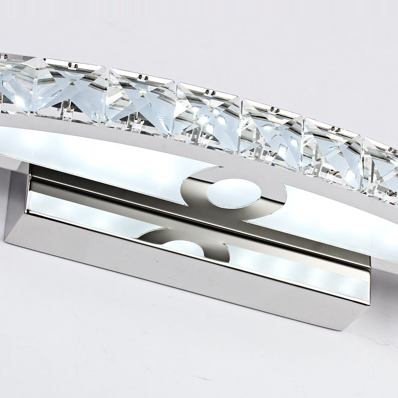 Mogendo | Crystal Arch Wall Light Sconces Modernist LED Vanity Light Fixture for Bathroom