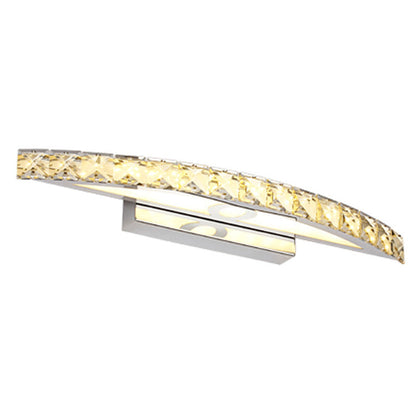Mogendo | Crystal Arch Wall Light Sconces Modernist LED Vanity Light Fixture for Bathroom