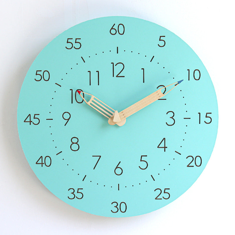 Mogendo | Learning Time Children's Room Silent Wall Clock Blue