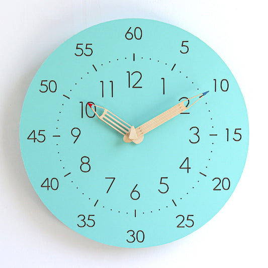 Mogendo | Learning Time Children's Room Silent Wall Clock Blue
