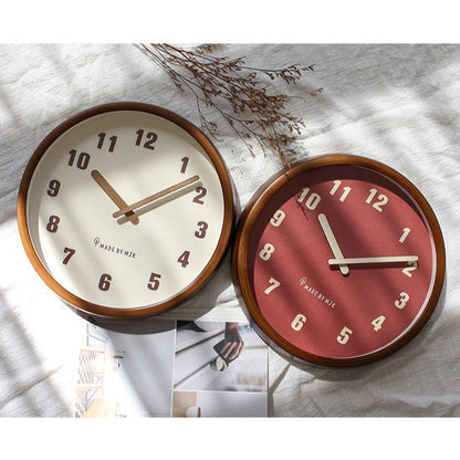 Mogendo | Natural Wooden Round Silent Wall Clock Deco Clock