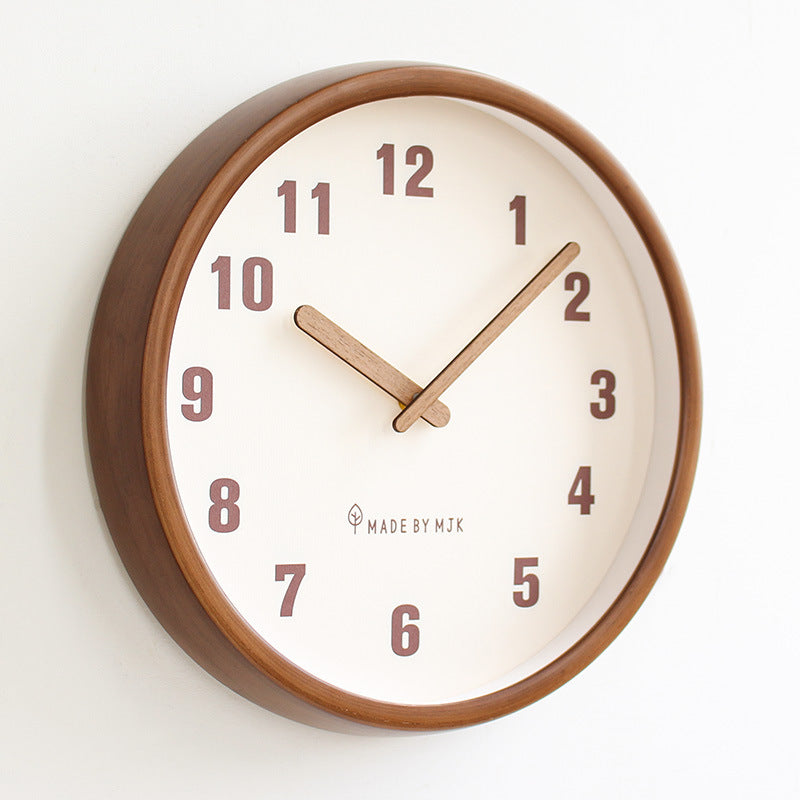 Mogendo | Natural Wooden Round Silent Wall Clock Deco Clock
