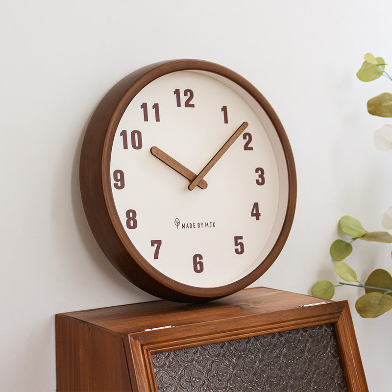 Mogendo | Natural Wooden Round Silent Wall Clock Deco Clock