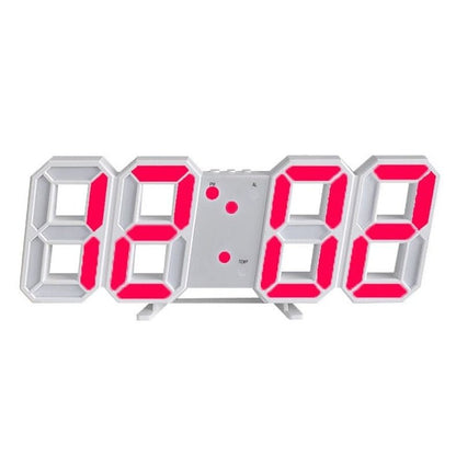 Mogendo | LumiSync 3D LED Wall Clock – Modern Digital Clock with Dimmer Lighting Rot