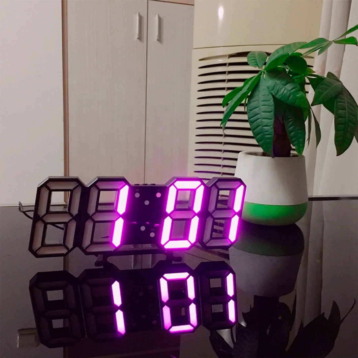 Mogendo | LumiSync 3D LED Wall Clock – Modern Digital Clock with Dimmer Lighting