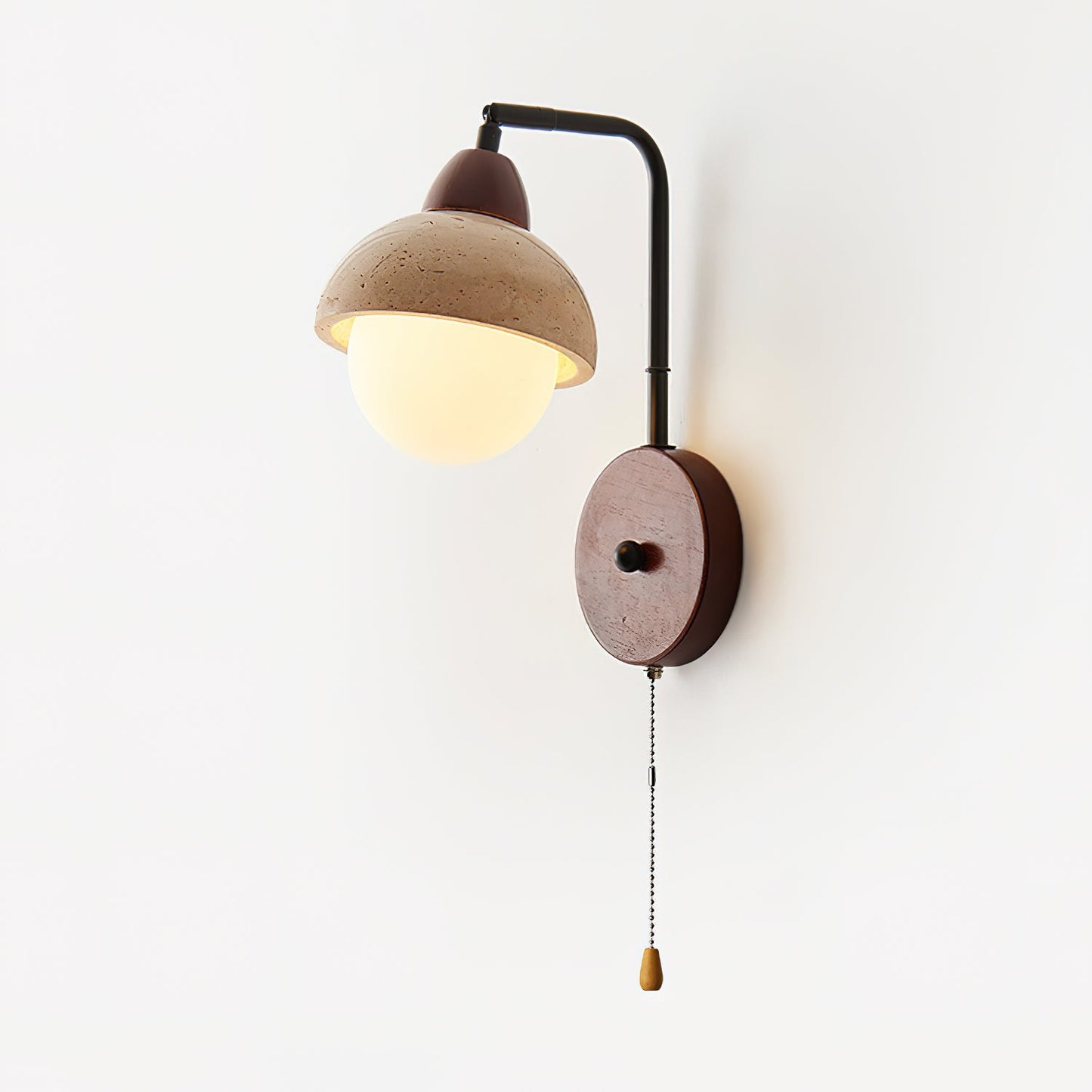Mogendo | Bellmont Wall Lamp W 15cm x H 30cm ∅ 5.9″ x H 11.8″ Walnut Color & Beige
