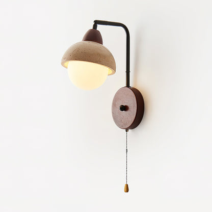 Mogendo | Bellmont Wall Lamp W 15cm x H 30cm ∅ 5.9″ x H 11.8″ Walnut Color & Beige