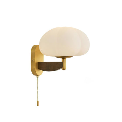 Mogendo | Brillora Wall Lamp W 28cm x H 22cm W 11″ x H 8.6″ Gold & Walnut Color
