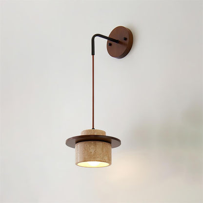 Mogendo | Brivon Wall Lamp Model B W 20cm x H 12cm W 7.8″ x H 4.7″ Wood Color & Beige