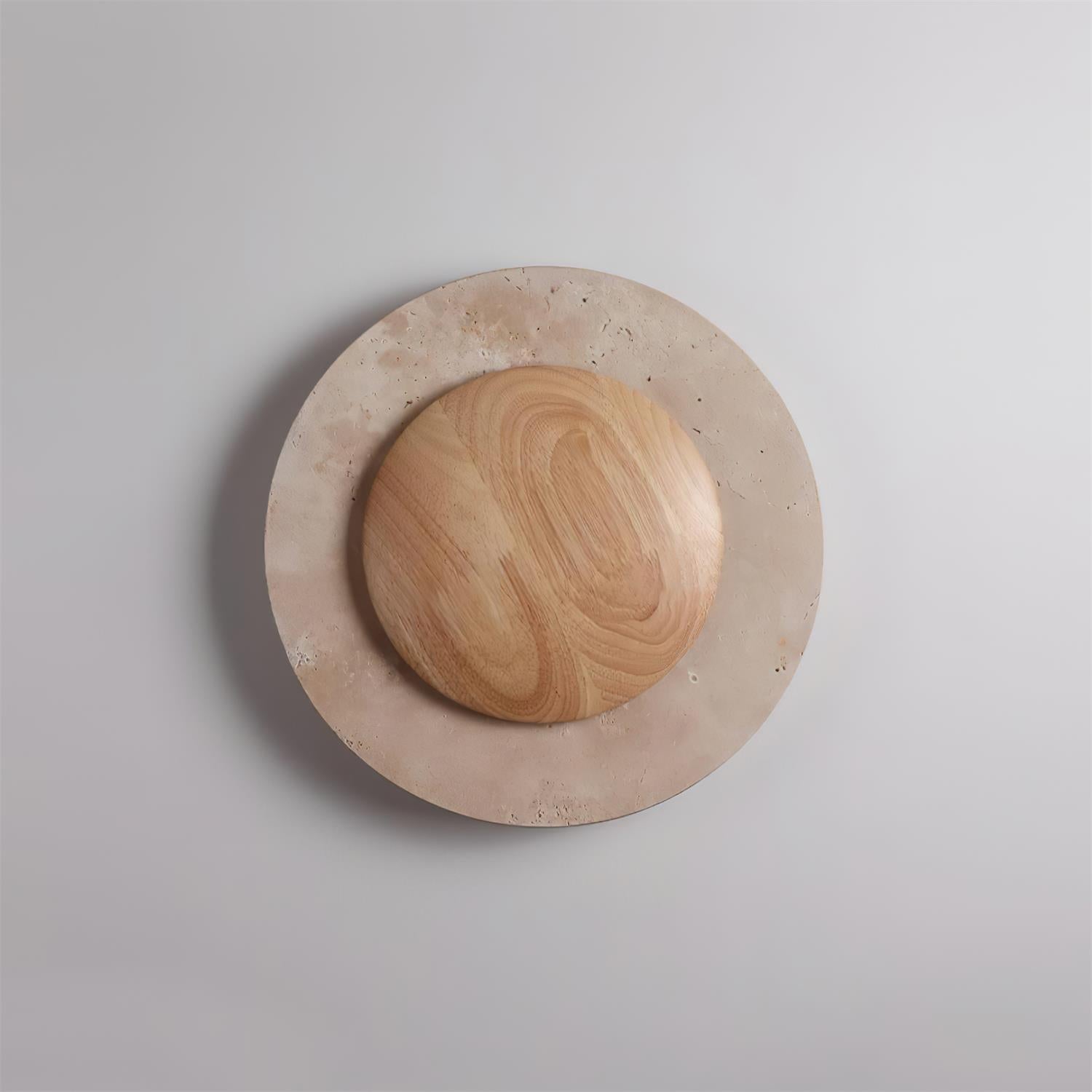 Mogendo | Celora Wall Lamp Dia 25cm x H 25cm ∅ 9.8″ x H 9.8″ Wood Color & Beige Warm White