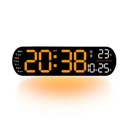 Mogendo | Digital Wall Clock Large LED Display with Remote Control Orange