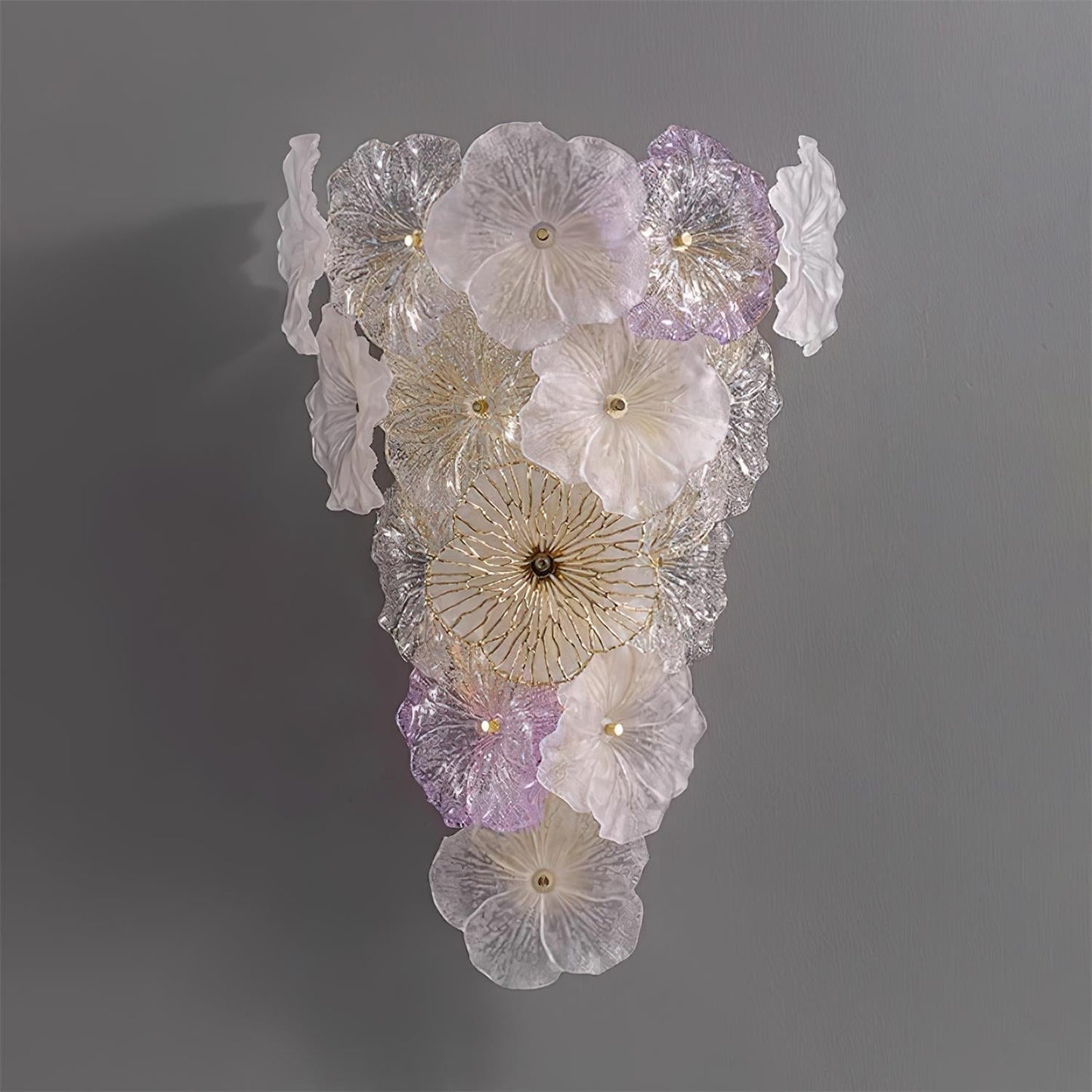 Mogendo | Elaria Wall Lamp W 39cm x H 56cm W 15.3″ x H 22″ Pink & Clear