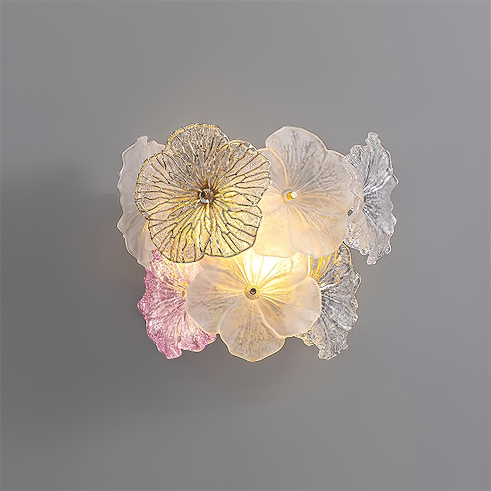 Mogendo | Elaria Wall Lamp W 32cm x H 26cm W 12.6″ x H 10.2″ Pink & Clear
